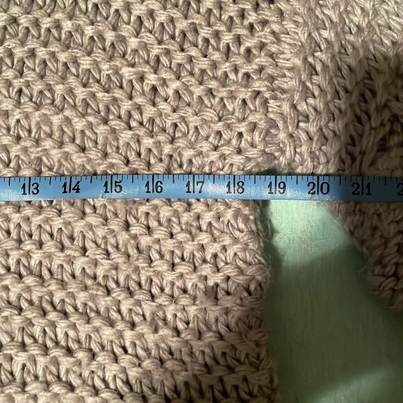 Macaron gray bubble-sleeve knit soft sweater Small BOHO grey hand knit Pom Pom - Picture 12 of 16